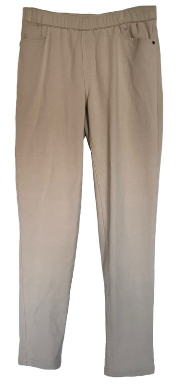 Denim & Co. Comfy Knit Denim Slim Leg 5-Pocket Ankle Jeans Khaki Tan Size 8
