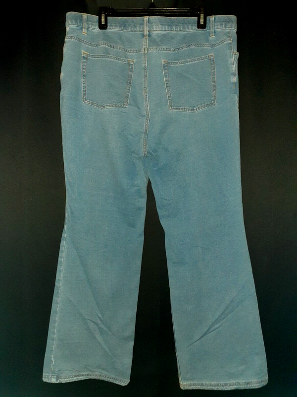DENIM & CO Plus Size 20W Knit Pants Jeans Blue Stretch Boot Cut