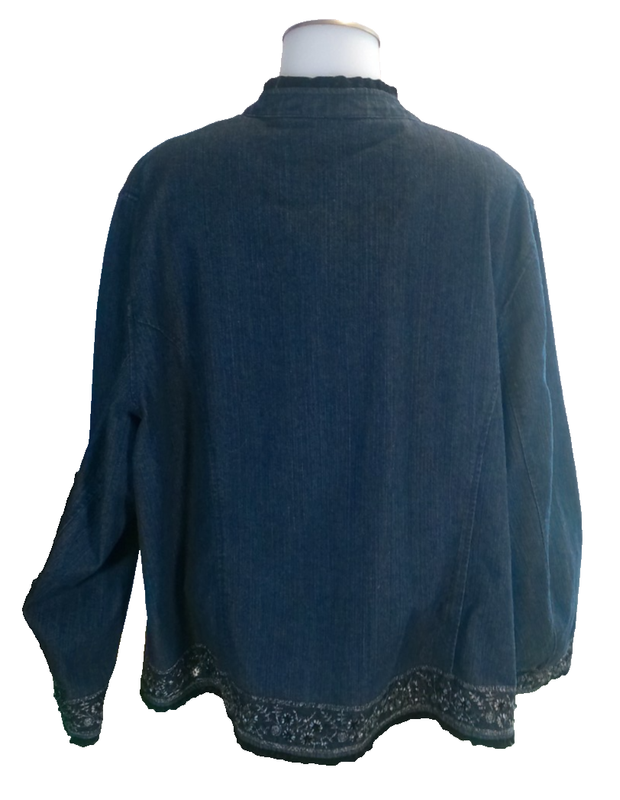 Denim Jacket Embellished Womens Units Size 3XL Open