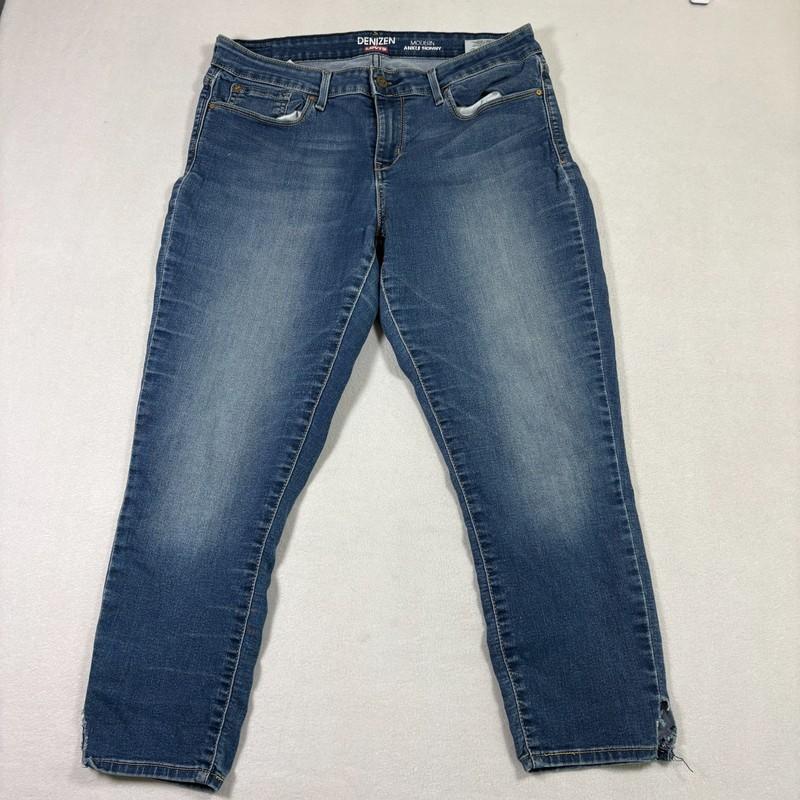 Denizen From Levis Womens 14 W32 Ankle Skinny Jeans Blue Stretch Mid Rise Denim