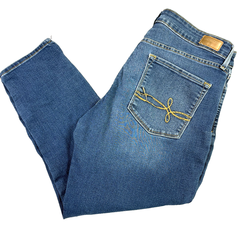 Denizen From Levis Womens 14 W32 Ankle Skinny Jeans Blue Stretch Mid Rise Denim