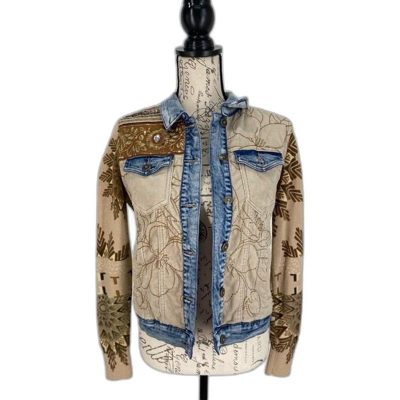 DESIGUAL NEW Eloise Embellished Jacket Size 38