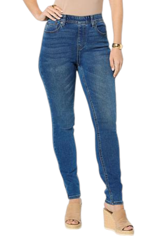 DG2 by Diane Gilman Women's Stretch Denim PullOn 5Pocket Jegging Mid