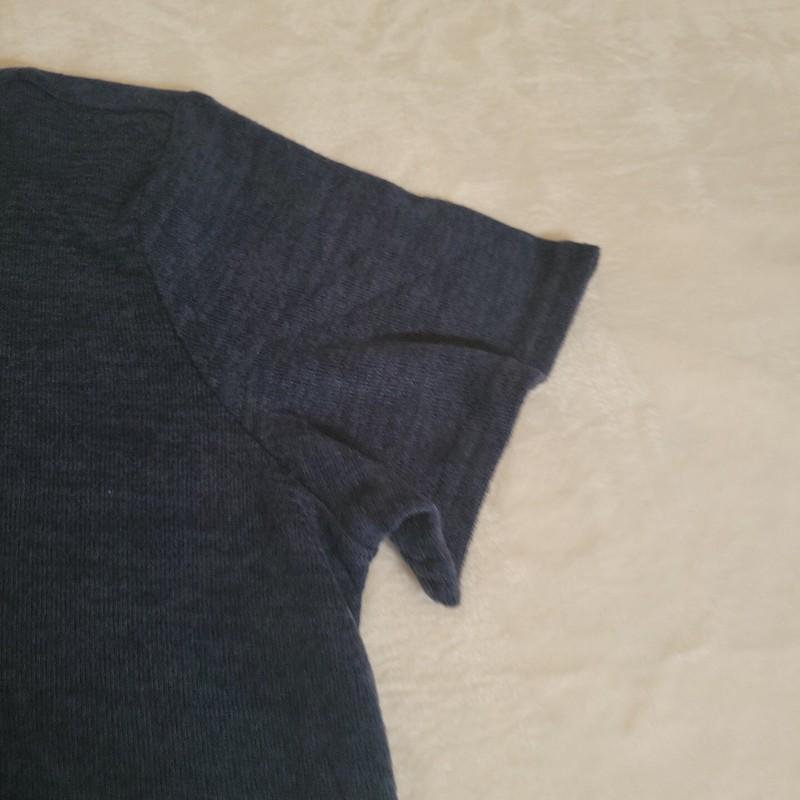DG2 Diane Gilman Asymmetric Turtleneck Sweater Dress Navy Women’s Size S 64621