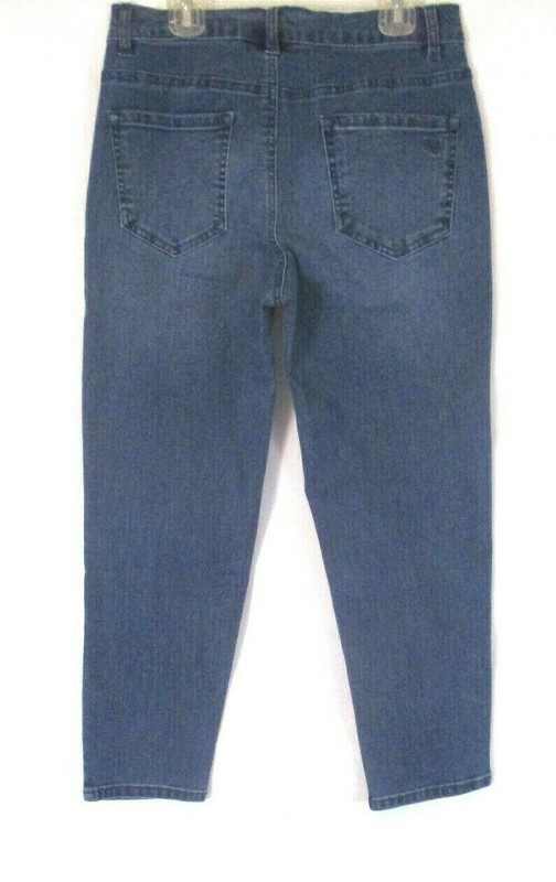 DG2 Diane Gilman Embellished Jeans Sz 4P Blue Stretch Zip 668101 Women CBP7
