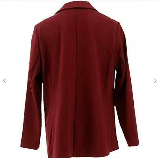 DG2 Diane Gilman Ponte Knit Boyfriend Blazer Burgundy[ 3X]