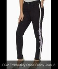 DG2 Diane Gilman Stretch Embroidered Stripe Skinny Jeans Pants - Choose Color