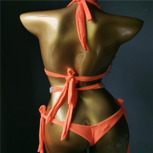 Diamond Tassels Swimwear Sexy Bikini Set Bling Stones Rhinestone Suit Beachwear