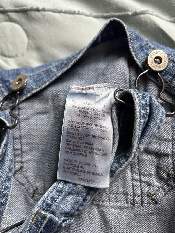 Dickies Women’s Denim Blue Long Pants Overalls Farm Work Adjustable Size XS