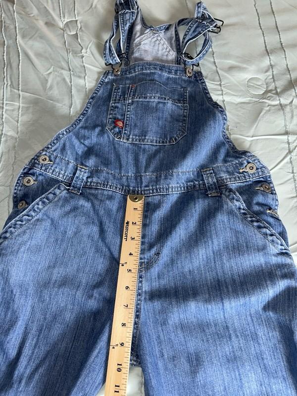 Dickies Women’s Denim Blue Long Pants Overalls Farm Work Adjustable Size XS