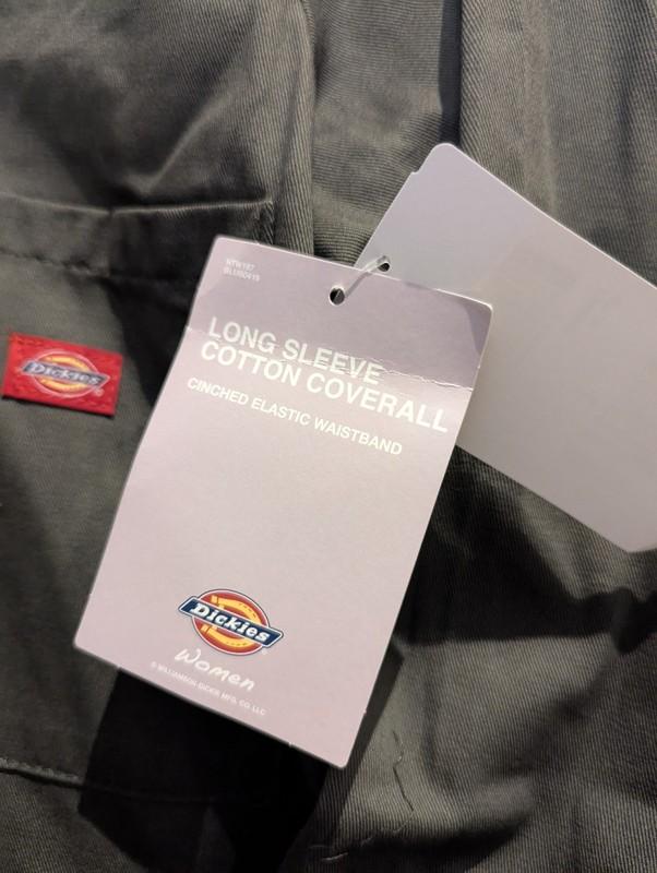 Dickies Women’s L Jumpsuit 100% Cotton Olive Green New Long Sleeve Coverall