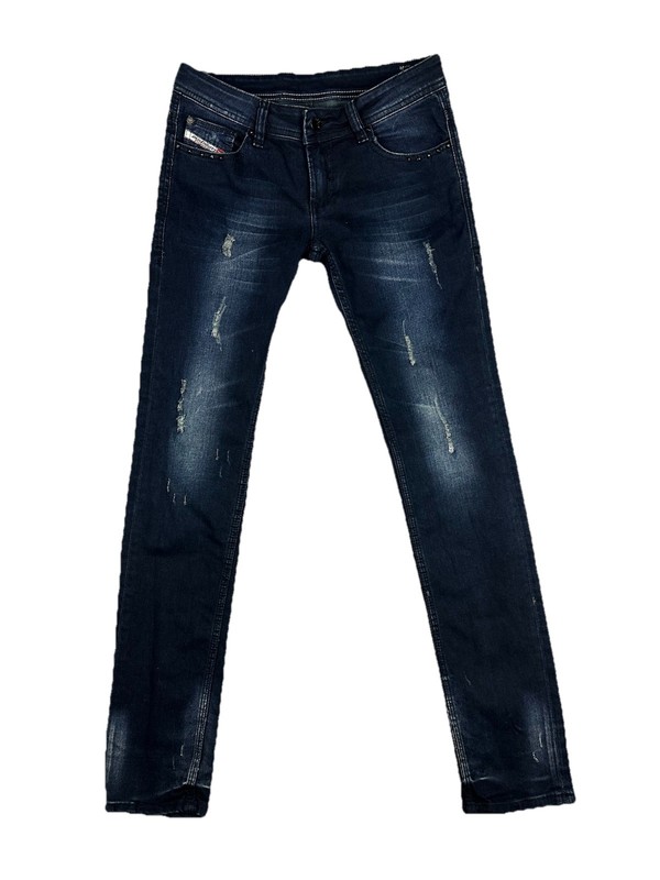 Diesel Industry Women's Denim Jeans Size 28 W30" Skinny Dark Blue Distressed