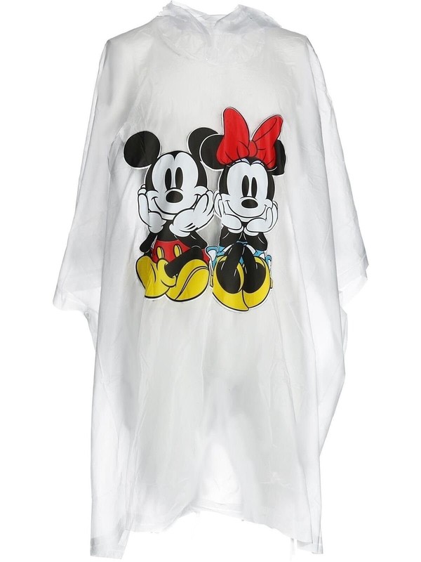 Disney Adult Mickey Minnie Sitting Family Rain Poncho Raincoat Keep Dry Clear