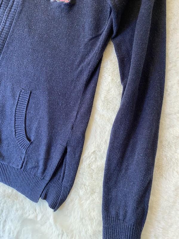 Disney Boutique Sweater Women's S Jacket Full Zip Hooded Blue Mickey Minnie