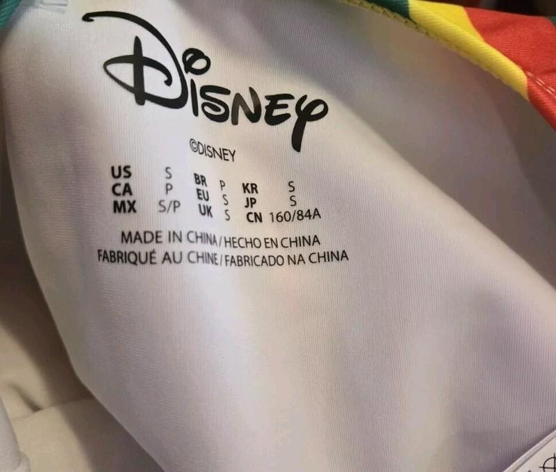 Disney Mickey Mouse Bathing Suit One Piece Womens S Stripes Yellow Red Swimsuit