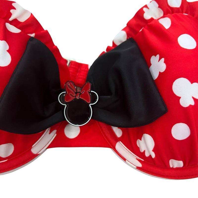 Disney Minnie Mouse Polka Dot Print Bikini Swim Suit Top Bottoms Hot Topic Sz M