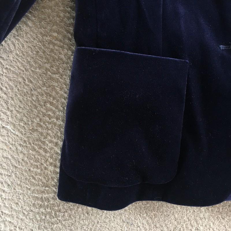 DKNY Donna Karan New York Velvet Blazer Jacket Womens 6 Blue Long Sleeve Casual