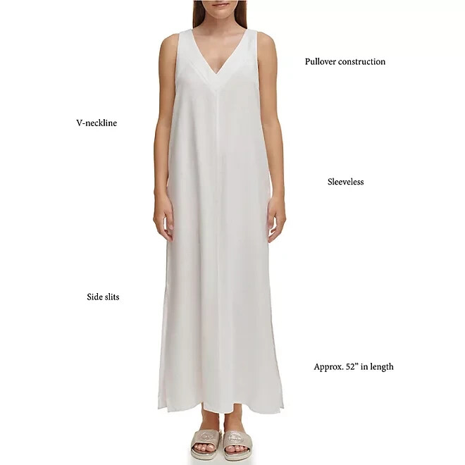 DKNY Ladies Linen Dress Size S White