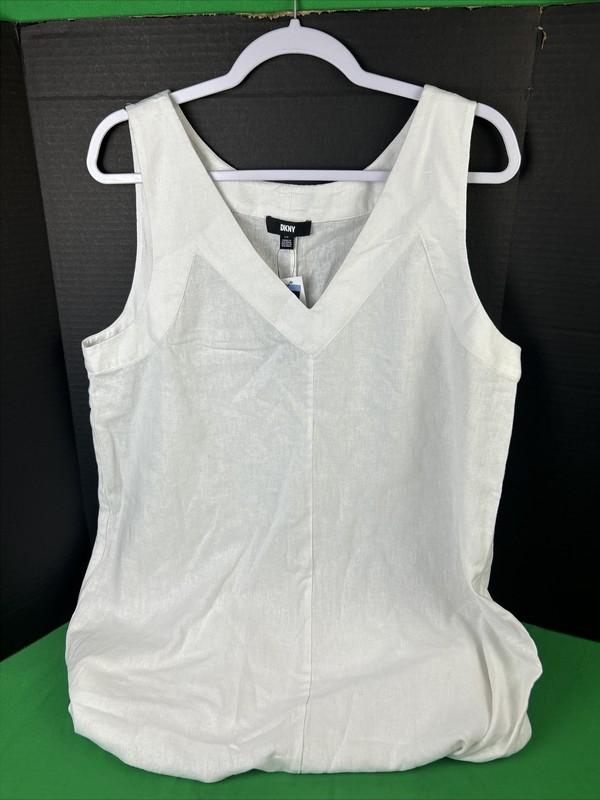 DKNY Ladies Linen Dress Size S White