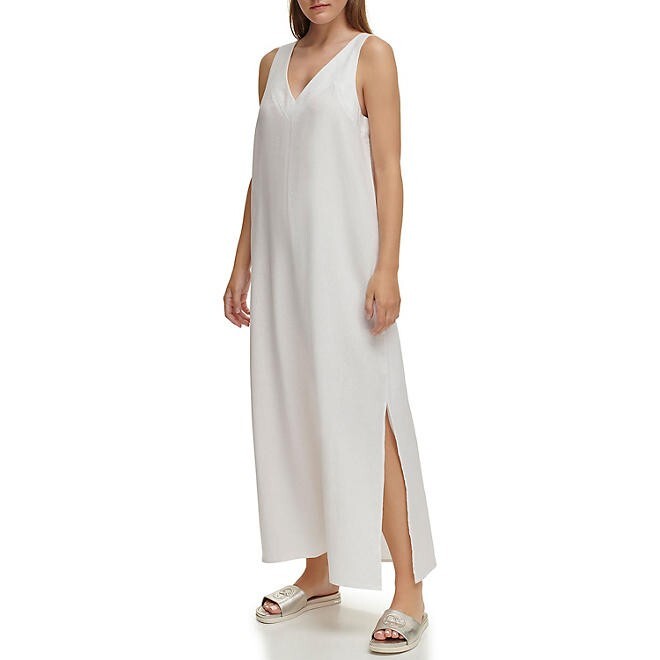 DKNY Ladies Linen Dress Size S White