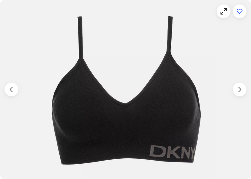 DKNY Ladies' Seamless Bralette 2-Pack Bra (Black/Gray Size Medium) NIB