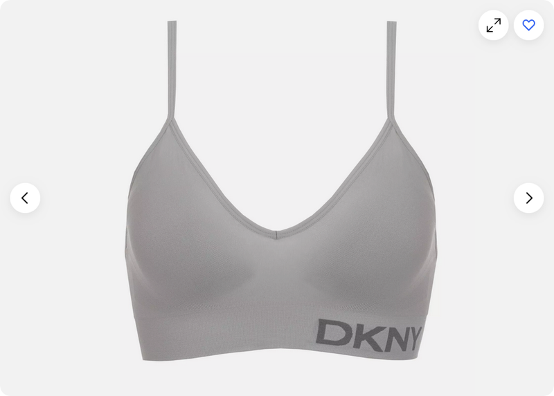 DKNY Ladies' Seamless Bralette 2-Pack Bra (Black/Gray Size Medium) NIB
