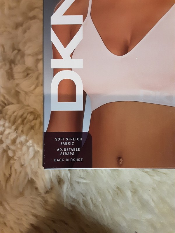 DKNY Women's 2 Pack Seamless Bra Black/Sand Large