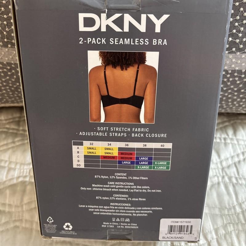 DKNY Women's 2 Pack Soft Stretch Adjustable Seamless Bra Size Small