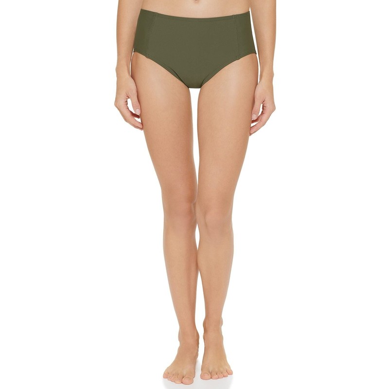 DKNY Women's High Waisted Full Coverage Bikini Bottom Bathing Suit Moss Small