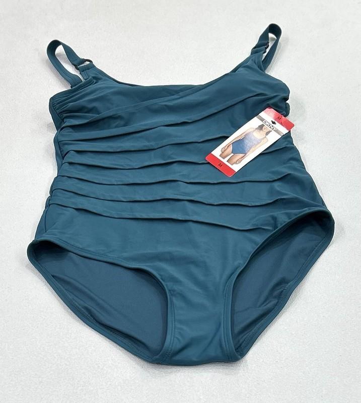 DKNY Women's One-Piece Swimsuit Blue Size M
