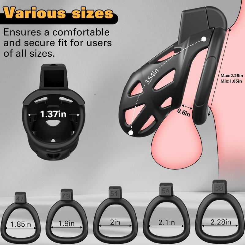 Dokehu Male Chastity Cage Large Lightweight Chastity Device With Adjustable 8