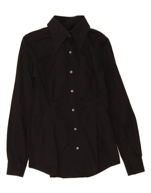 DOLCE & GABBANA Womens Shirt IT 44 Medium Black Cotton CG04