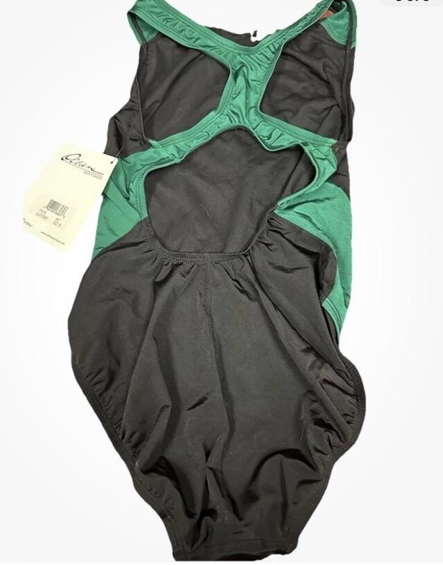 DOLFIN / Ocean Racerback One Piece Swim Bathing Suit Black Forest Green Size 36