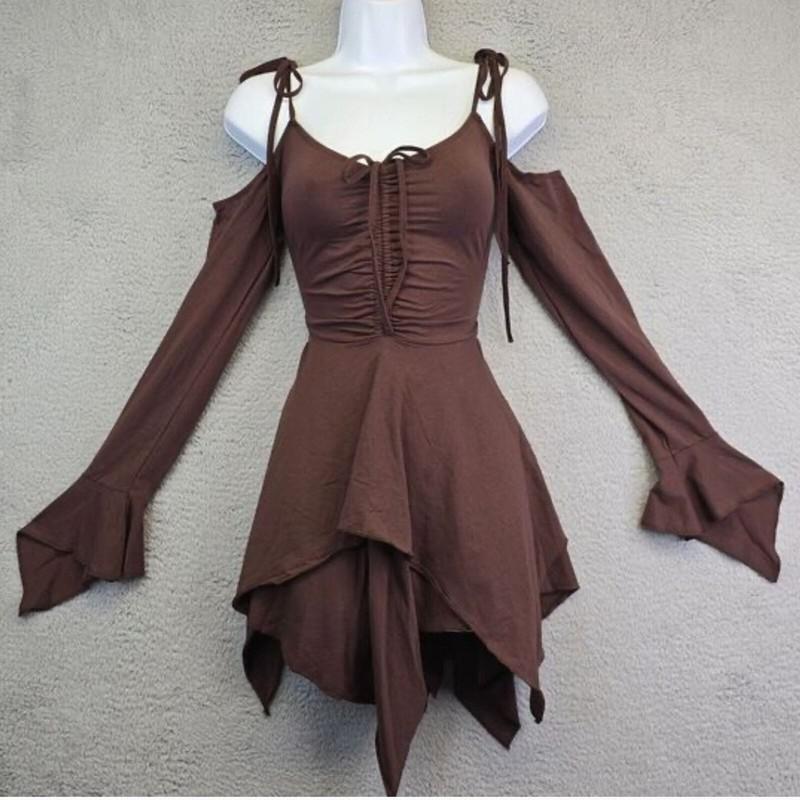 Dolls Kill Current Mood F Is For Fairies Dress Womens L Brown Fairycore Festival