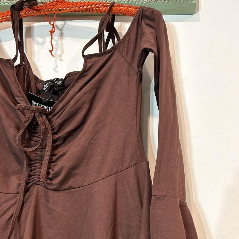 Dolls Kill Current Mood F Is For Fairies Dress Womens L Brown Fairycore Festival