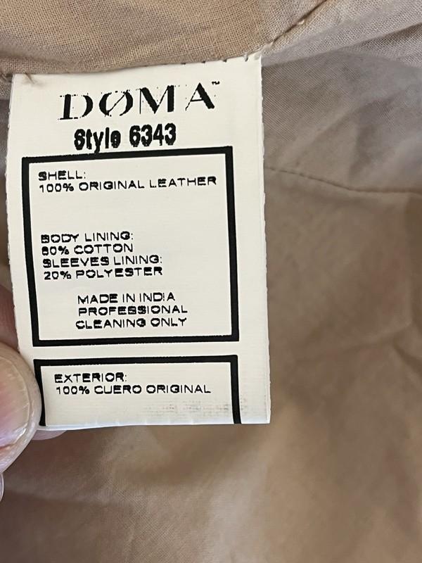 Doma GENUINE LEATHER MOTO BIKER BELT JACKET CAMEL STYLE 6343 SIZE M