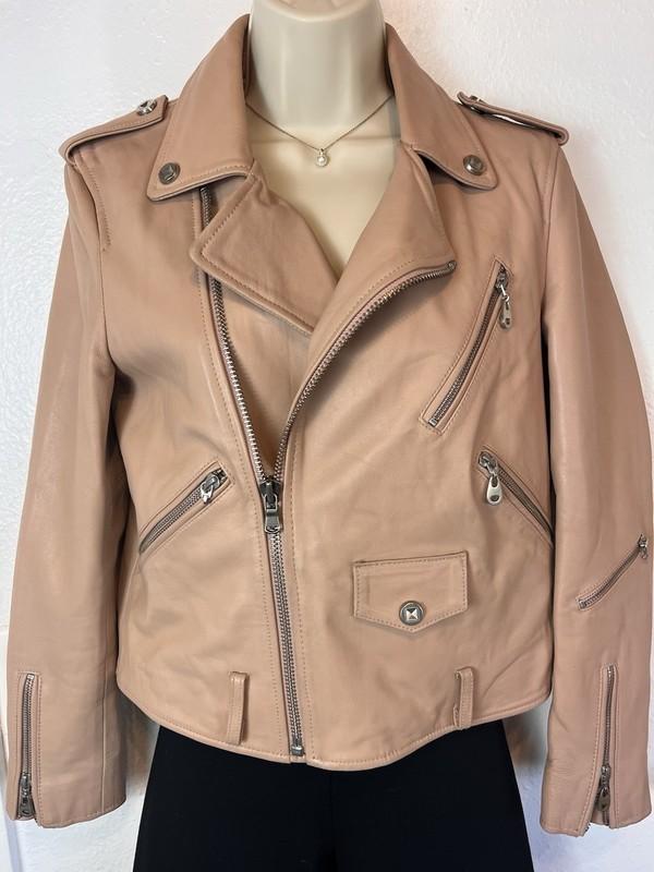 Doma GENUINE LEATHER MOTO BIKER BELT JACKET CAMEL STYLE 6343 SIZE M