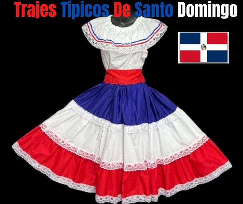 Dominican Republic Puerto Rico Traditional Dress Traje Del Caribe (3 Piezas)