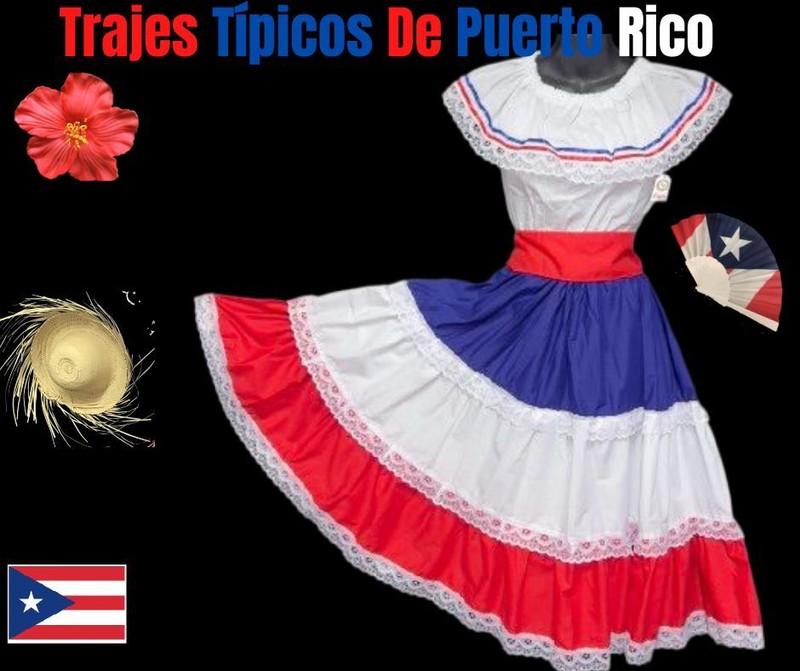 Dominican Republic Puerto Rico Traditional Dress Traje Del Caribe (3 Piezas)