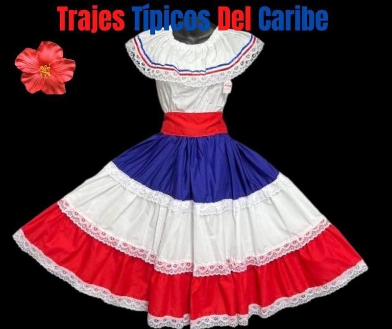 Dominican Republic Puerto Rico Traditional Dress Traje del Caribe (3 Piezas) Dominican Republic Puerto Rico Traditional Dress Traje del Caribe (3 Piezas)