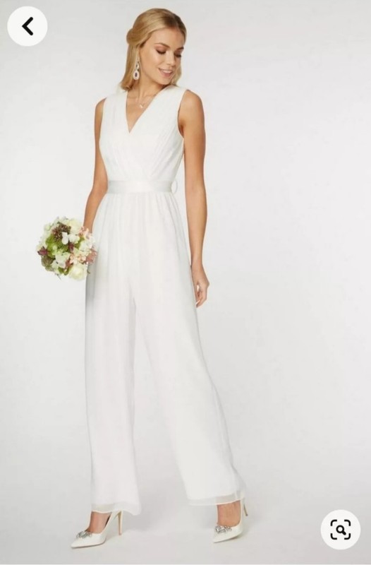 Dorothy Perkins Showcase White 'Juliet' Bridal Jumpsuit