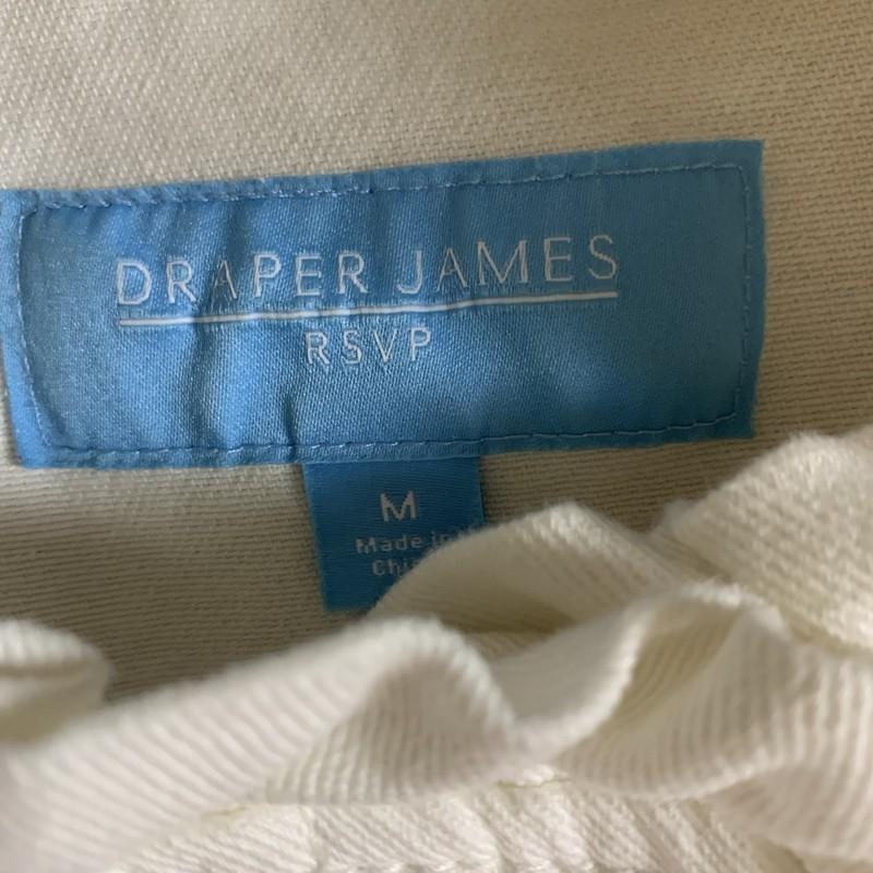 Draper James RSVP White Ruffle Button Jacket M Cottagecore Feminine Preppy Chic