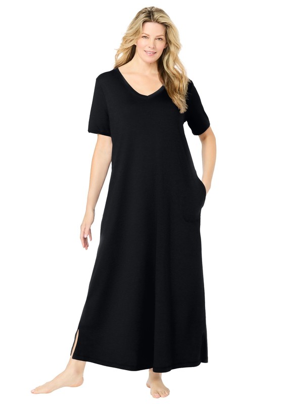 Dreams & Co. Plus Size Petite Long T-Shirt Lounger