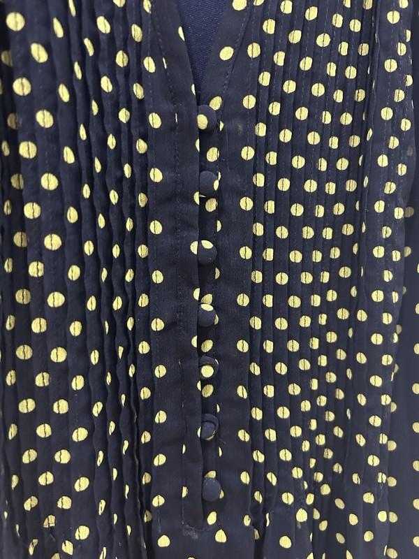 Dress Barn: Women’s Navy With Green Polka Dot Dress Size 10 New With Tags