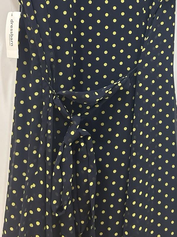 Dress Barn: Women’s Navy With Green Polka Dot Dress Size 10 New With Tags