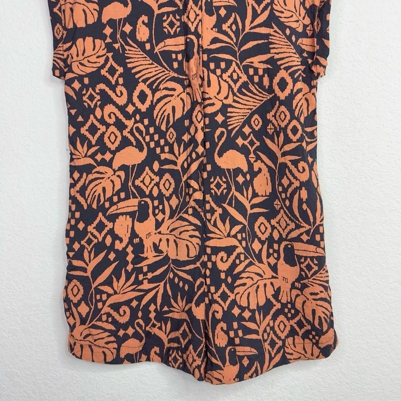 Dress Forum Jumpsuit Womens S Brown Black Tropical Resort Vacation Boho Artsy