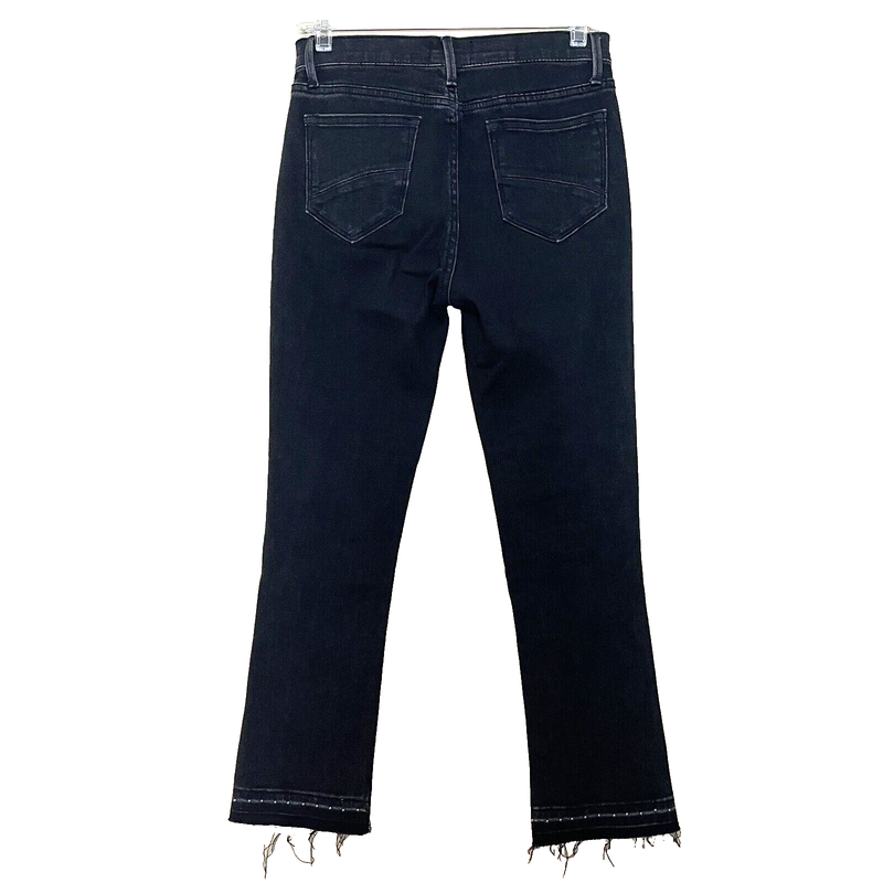 Driftwood Black Amelia Crop Jeans Size 26 Studded Raw Hem Stretch Denim Festival