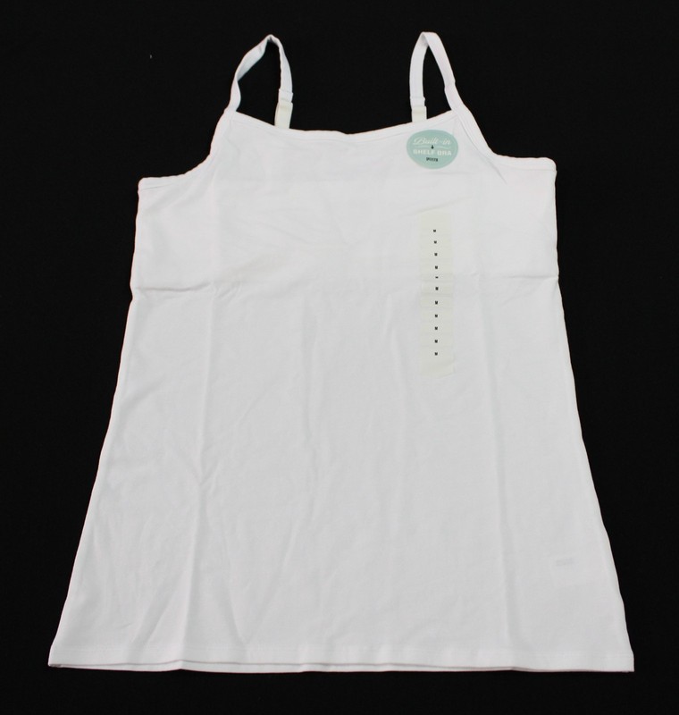 Duluth Trading Co Women's No-Yank Shelf Bra Cami DH3 White Medium NWT