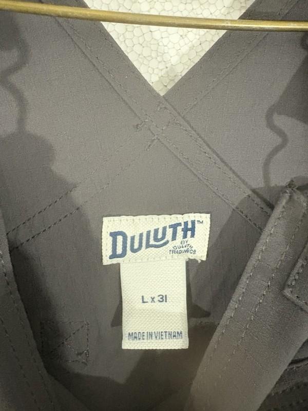 DULUTH TRADING OVERALLS WOMENS LARGE GRAY