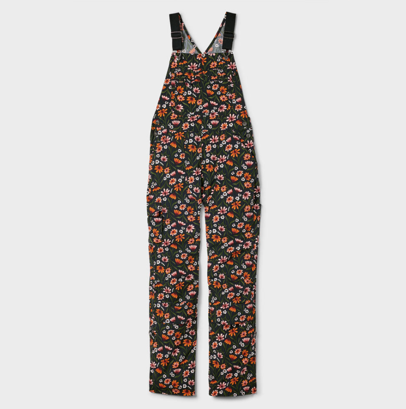 Duluth Women's Gardening Overalls Floral Bib – Black Coneflowers